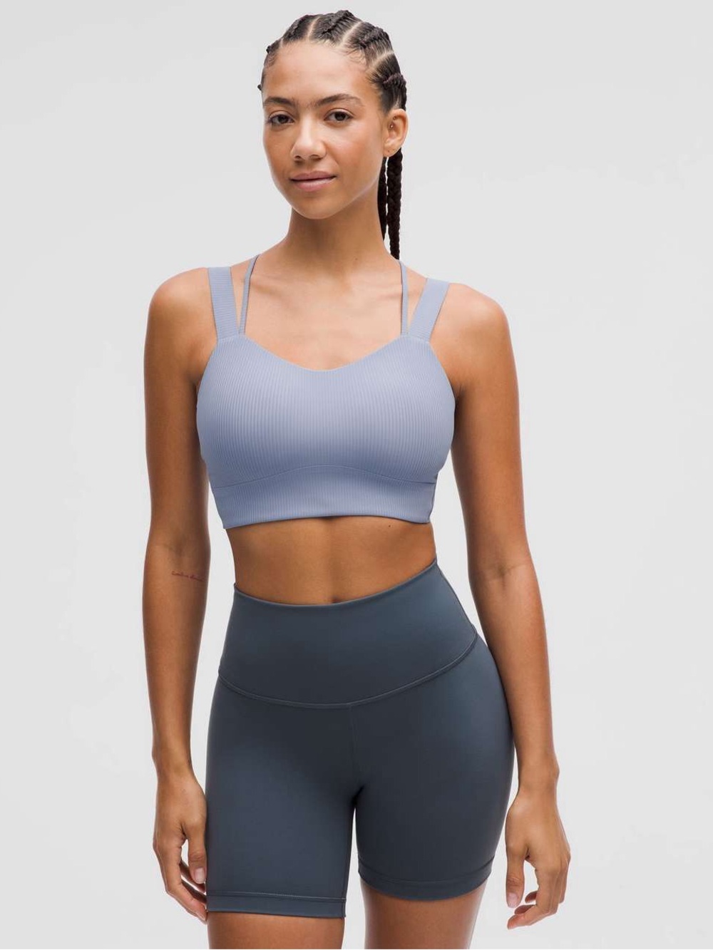 Lululemon Like a Cloud Ribbed Longline Bra - *Light Support, D/DD Cup - Blue